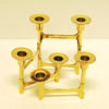 Scandinavian adjustable Brass Candlestick Holder 6 candles, 1970s