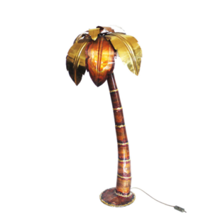Hollywood Regency Brutalist Palm Tree Floor Lamp, 1970s