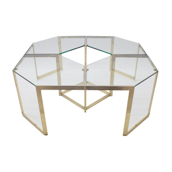 Lovely Set of 4 Brass Modular Side Tables, France 1960s Lovely Set of 4 Brass Modular Side Tables, France 1960s