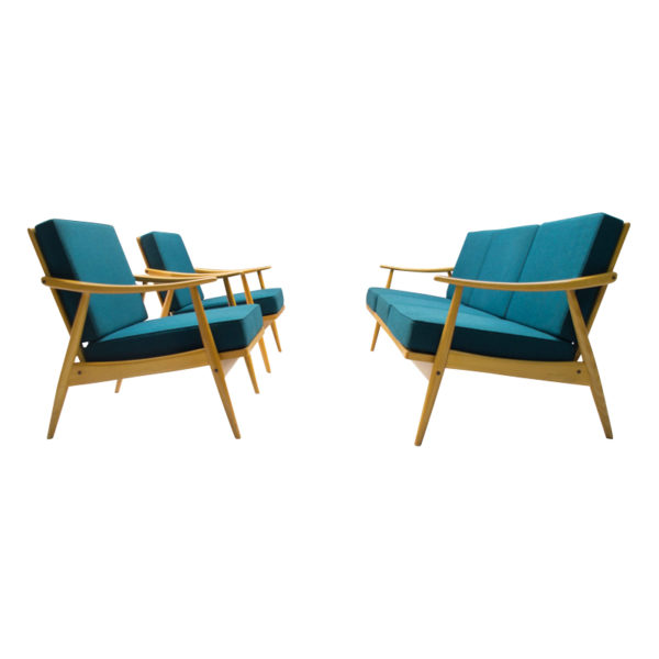 Mid-Century Teal Living Room Set, 1967