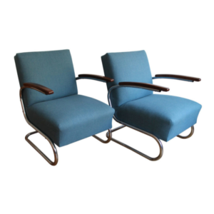 Pair of Modernist Armchairs by Walter Schneider and Paul Hahn