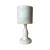 Vintage Swedish White Solid Alabaster Table Lamp