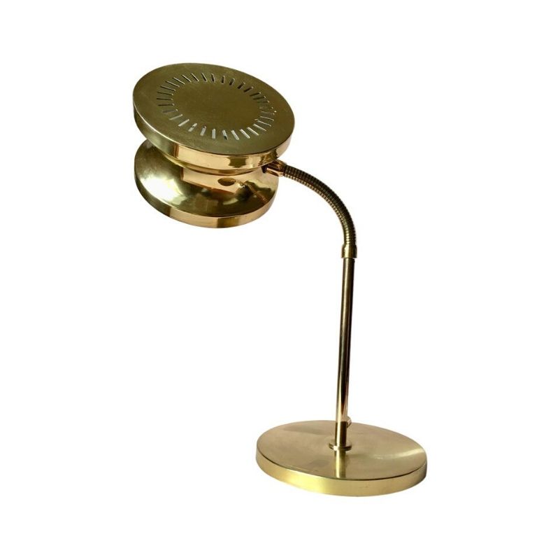 Midcentury Swedish Large Brass Table, Swedish Table Lamps