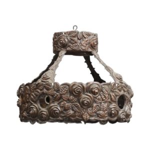 Art Deco Copper Flower Ceiling Lamp Base, 1900s
