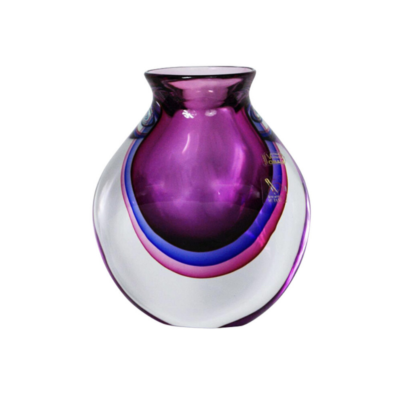 Luigi Onesto For Oball Heavy 2.5kg Murano Sommerso Cased Glass Vase Labelled