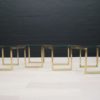 Lovely Set of 4 Brass Modular Side Tables, France 1960s Lovely Set of 4 Brass Modular Side Tables, France 1960s