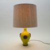 Oatmeal and Yellow Gilt Glazed Ceramic Table Lamp by Ugo Zaccagnini, Italy 1960s