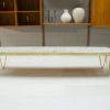 Long German Colorful Mosaic and Brass Coffee Table, 1950s