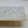 Long German Colorful Mosaic and Brass Coffee Table, 1950s