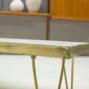 Long German Colorful Mosaic and Brass Coffee Table, 1950s