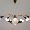 Mid-Century Modern 16-Armed Brass and Glass Sputnik Lamp, 1950s