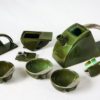 Salins France Art Deco Revival Modernist Memphis Era Ceramic Tea Set