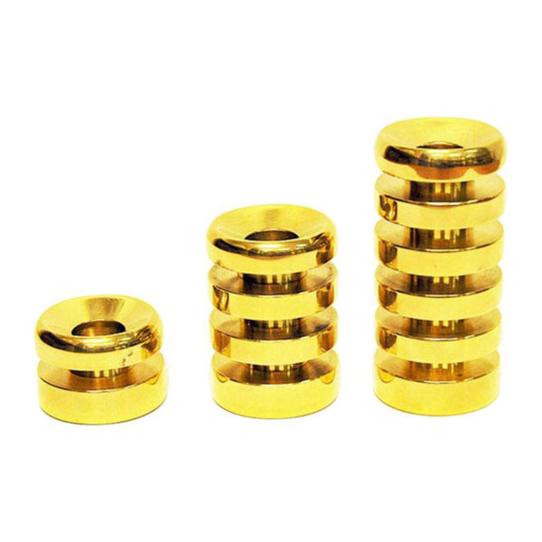Scandinavian set of three Brass Candlestick holders 1970s Scandinavian set of three Brass Candlestick holders 1970s