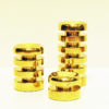 Scandinavian set of three Brass Candlestick holders 1970s Scandinavian set of three Brass Candlestick holders 1970s