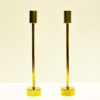 Scandinavian Pair of long Classic Brass Candlestick Holders, 1960s