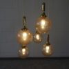 Wila Cascade chandelier four-armed, large pendant lamp with glass beads amber and gold Wila Cascade chandelier four-armed, large pendant lamp with glass beads amber and gold
