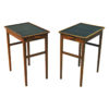 Pair of Side Tables with Leather Tops by Bodafors, Sweden, 1950s