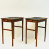 Pair of Side Tables with Leather Tops by Bodafors, Sweden, 1950s