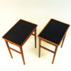 Pair of Side Tables with Leather Tops by Bodafors, Sweden, 1950s