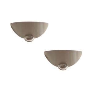 2x Aluminium & Chrome Wing Wall Sconces, 1970s