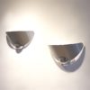 2x Aluminium & Chrome Wing Wall Sconces, 1970s