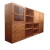 8x Danish Pine Wood Cabinet System, 1960s