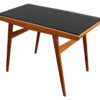 Mid Century Ash Coffee Table with Black Opaxite Glass Tabletop