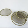 Brass and Smoky Glass Circular Coffee table with Two Moving Levels, 1980s