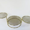 Brass and Smoky Glass Circular Coffee table with Two Moving Levels, 1980s