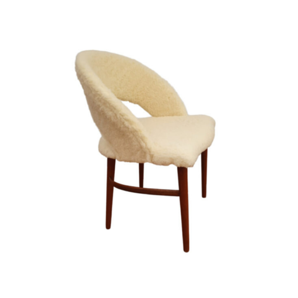 Danish make up chair by Frode Holm, 60s, completely reupholstered