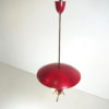 1940’s brass and aluminum French pendant light
