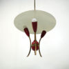 1940’s brass and aluminum French pendant light