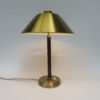 Table lamp, Einar Bäckström, Sweden, 40ies, brass, leather