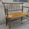 Vintage Wooden Straw Bench