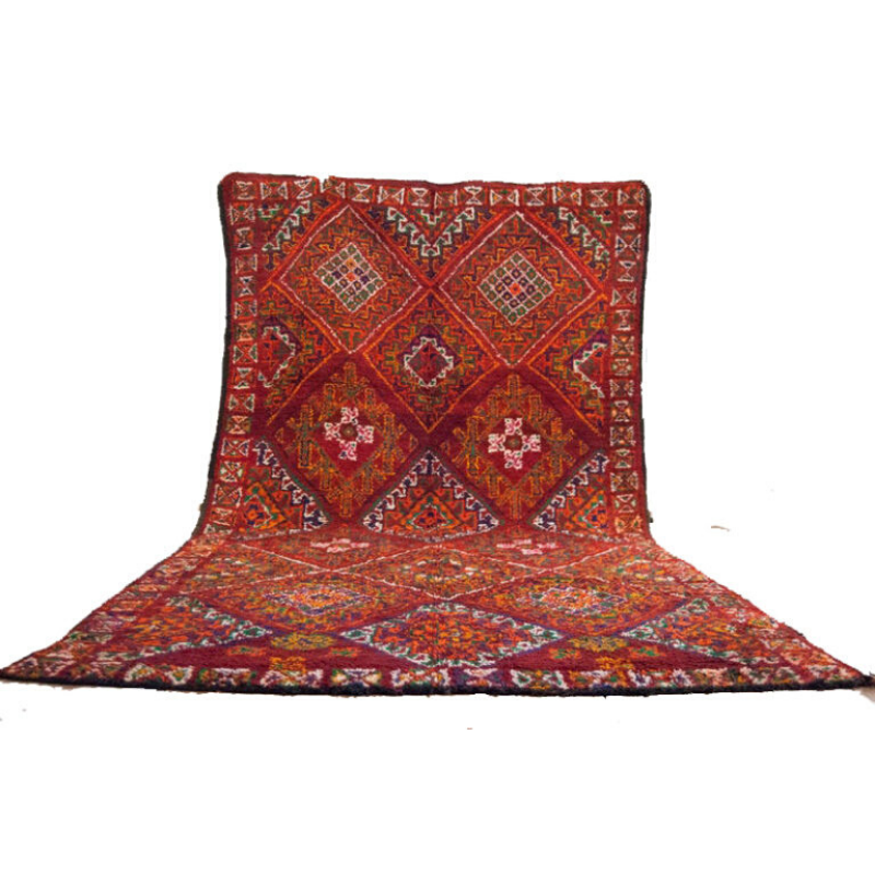 Moroccan rug 6’x12′ vintage beni mguild rug, the genuine moroccan rug.
