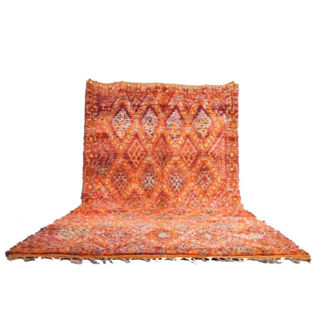 Moroccan rug 6×11 Beni Mguild rug, red orange Genuine Moroccan rug.