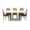 Dining set Brass & Travertine ‘70s Belgochrom style