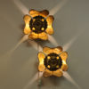 Vintage Brass wall Flower sconces pair by Lars Holmström, 1950s Sweden Vintage Brass wall Flower sconces pair by Lars Holmström, 1950s Sweden