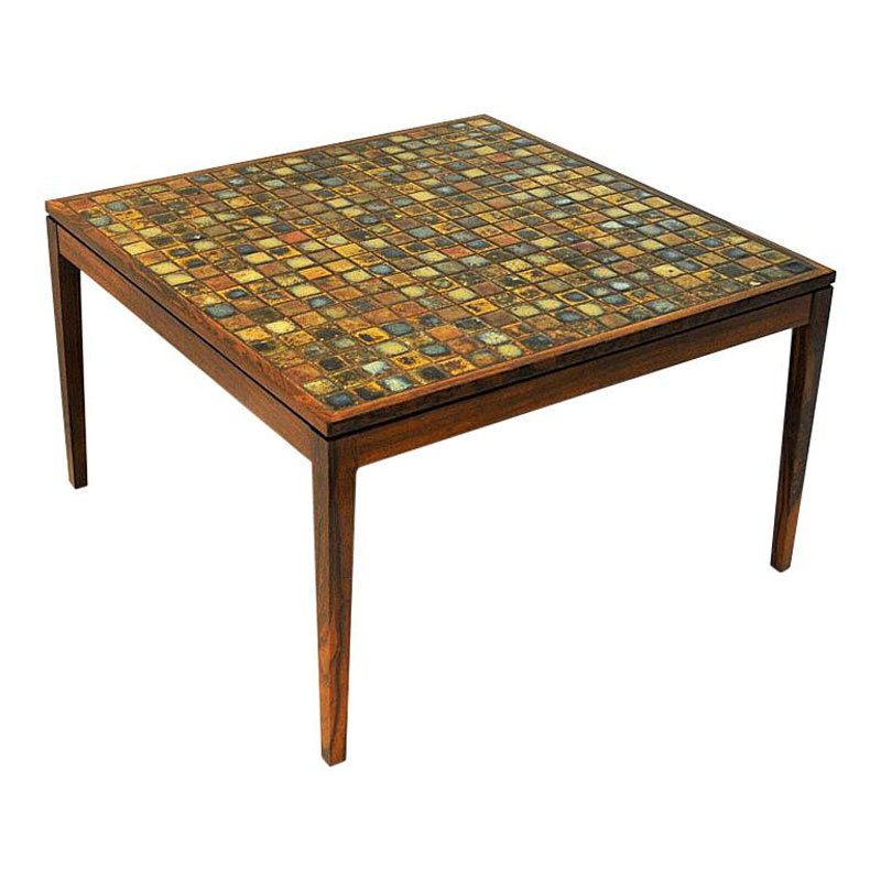 Coffe or Livingroom Rosewoodtable with small ceramic tiles – Denmark 1960s
