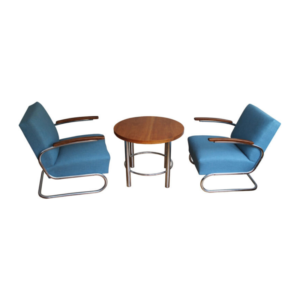 Lounge Chairs with Coffee Table Set by Walter Schneider, Paul Hahn