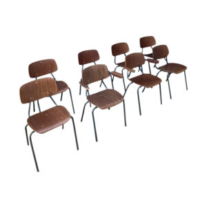Set of 8 chairs, among which 2 with armrests