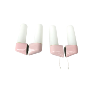 Two pair of mirror lights, designed by Wilhelm Wagenfeld for Lindner, 3rd generation, in light pink