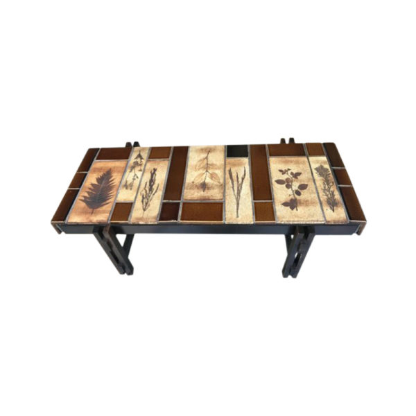 Roger Capron ceramic and oak coffee table / 1972