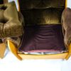 1960s Pair of G Plan Saddle Back Teak Armchairs & Footstool
