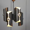 Chandelier of Raak with 6 light bulbs, made of silver plated steel - The Netherlands - 1960's