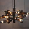 Chandelier in chrome plated steel - model 'Metric' - designed by Sciolari - Italy 1970's