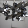 Chandelier in chrome plated steel - model 'Metric' - designed by Sciolari - Italy 1970's