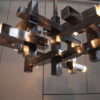 Chandelier in chrome plated steel - model 'Metric' - designed by Sciolari - Italy 1970's