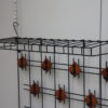 Vintage hat & coat rack in black metal and wood - 1960's