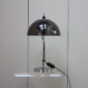 Table lamp in chrome plated steel and grey plexiglass